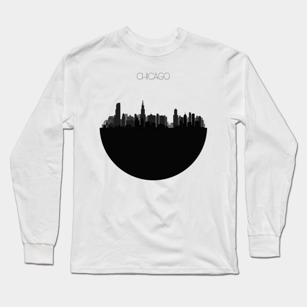Chicago Skyline V2 Long Sleeve T-Shirt by inspirowl